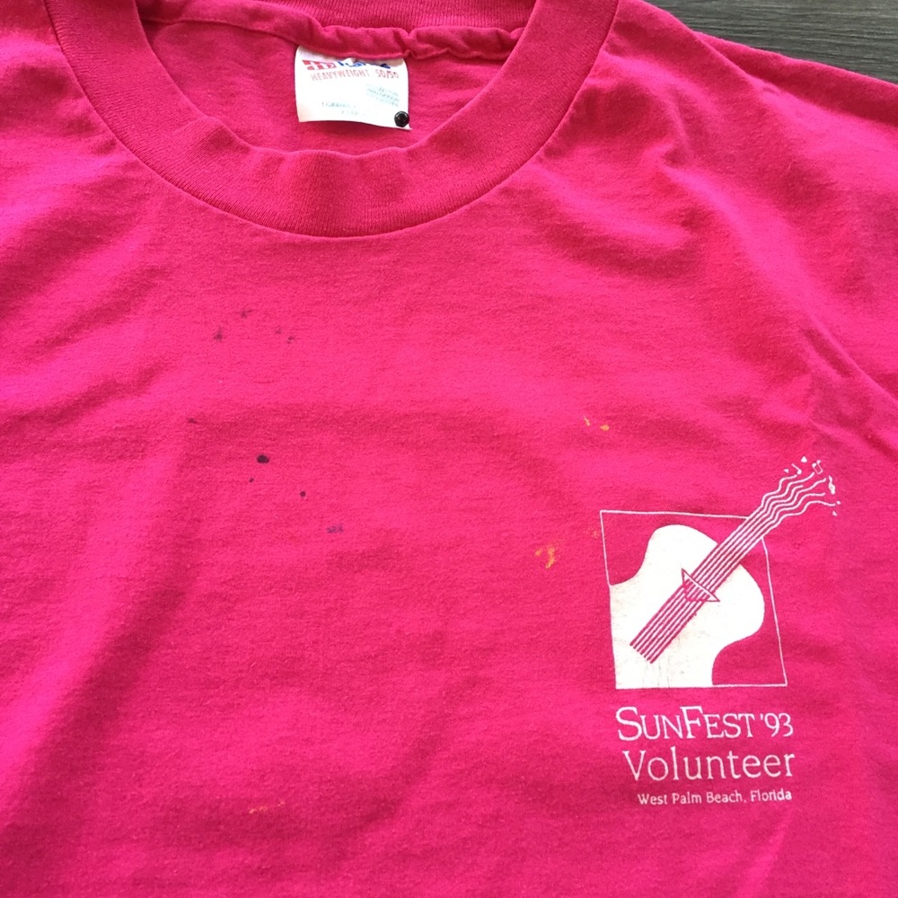Vintage 1990’s Single Stitch T-Shirt Barnett Bank Sunfest Volunteer - Picture 8 of 12